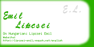 emil lipcsei business card